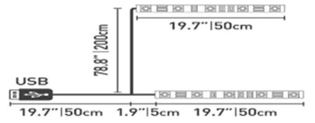 TAŚMA LED USB TV 2X50CM neutralna 4000K