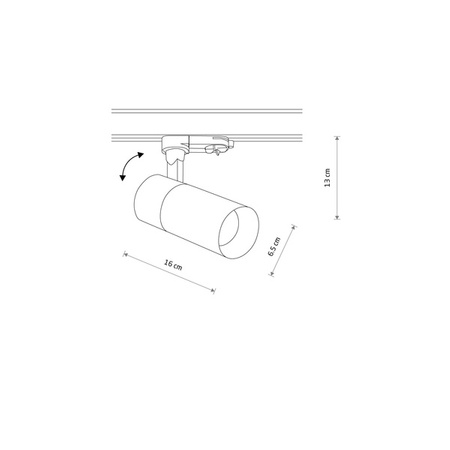 Spot TINOS LED wys.13cm 20W 3000K do szyn CTLS 3F | czarny 10397