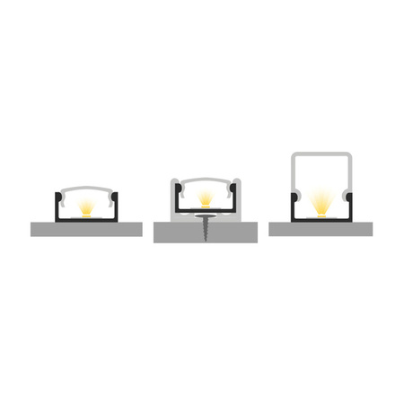 Profil LED P4-1 100cm szer. 15mm | do osłonek C1/C4/C11/C13 | srebrny