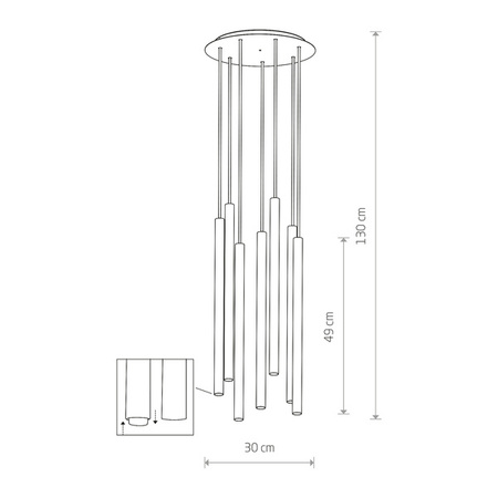 Lampa wisząca LASER Vll wys. 130cm G9 | multikolor 10704