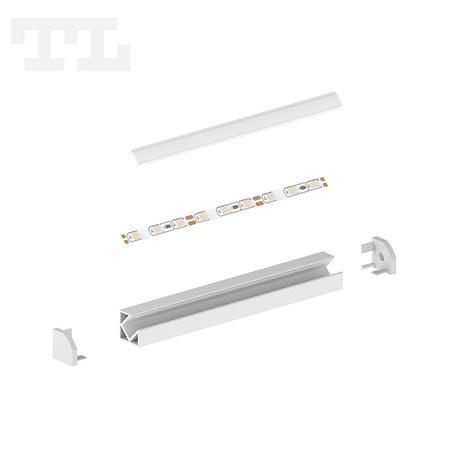 Profil LED P3-5 natynk 200cm szer. 20mm | do osłonek C21 | Srebrny