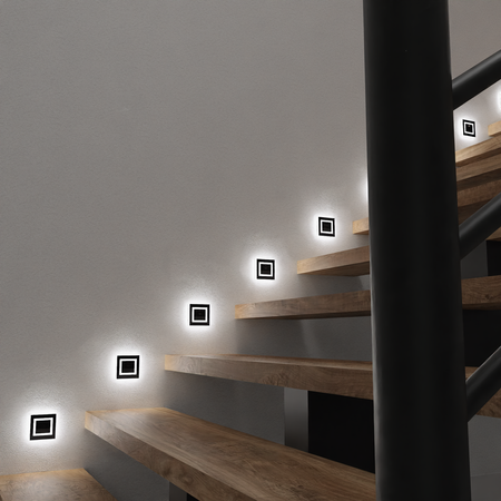 Oprawa schodowa EVRA BLACK, 0,6W LED, barwa neutralna 4000K, EKS6905