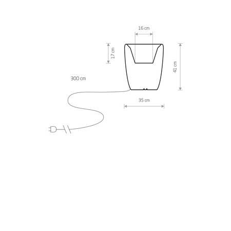 Ozdobna świecąca donica FLOWERPOT S 41cm