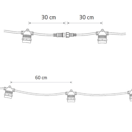 Girlanda ogrodowa FESTOON LIGHTS 6M 10xE27 | czarny 7873