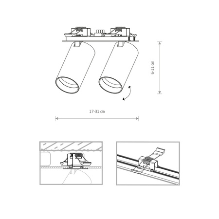 Lampa 2 punktowa podtynkowa MONO SURFACE II 10W GU10 | biały 7828