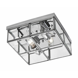Lampa sufitowa MONZA, chrom/transparentny, 2x40W E14