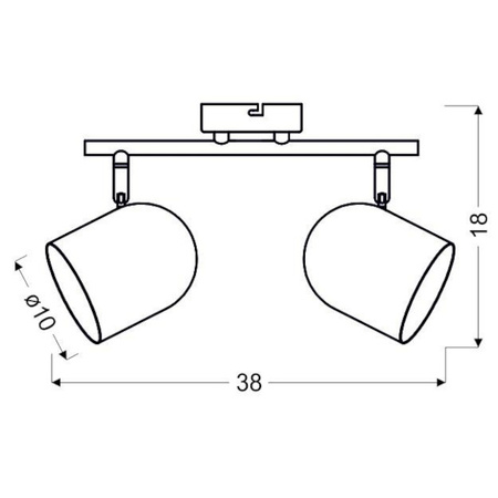 Nowoczesna lampa sufitowa AZURO listwa 92-63212 szary mat 2xE27