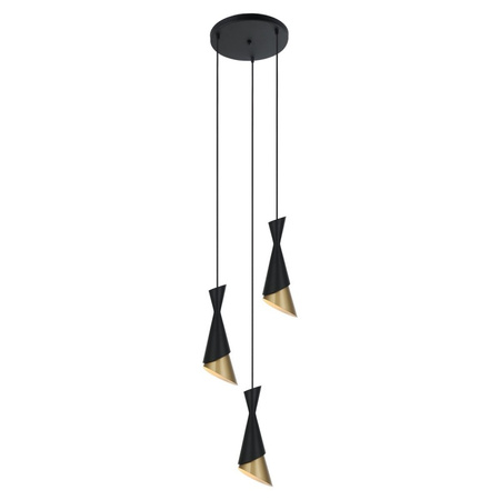 Lampa wisząca Malia wys. cał. 128cm 3xE27 | czarny