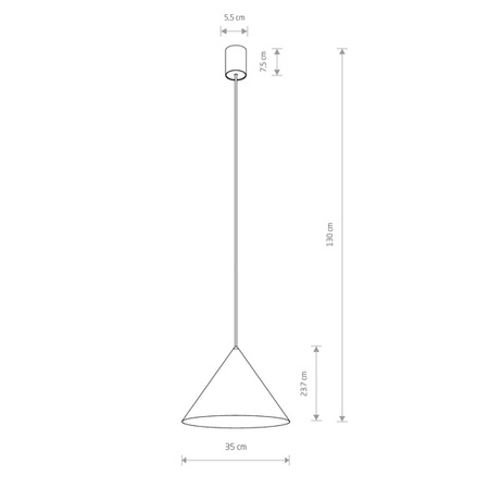 Lampa wisząca ZENITH M SILK GRAY śr. 35cm GU10 | szary