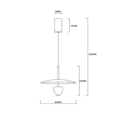 Lampa wisząca Ufo S czarna LED CCT