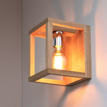 Kago Lampa Sufitowa 1xE27 Max.60W Dąb Olejowany/Chrom 9158174