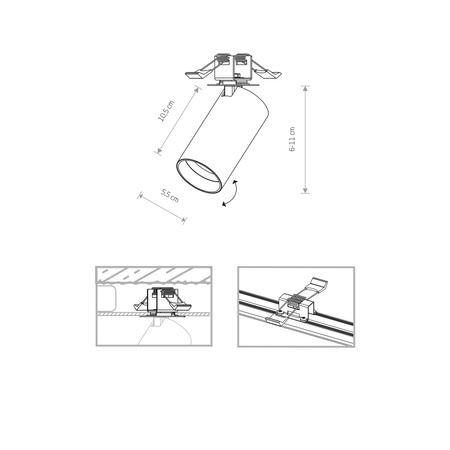 Lampa 1 punktowa podtynkowa MONO SURFACE I 10W GU10 | czarny 7833