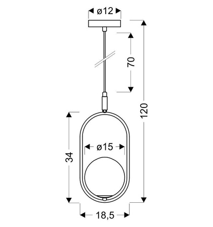 Cordel zwis 1x28w g9 czarny