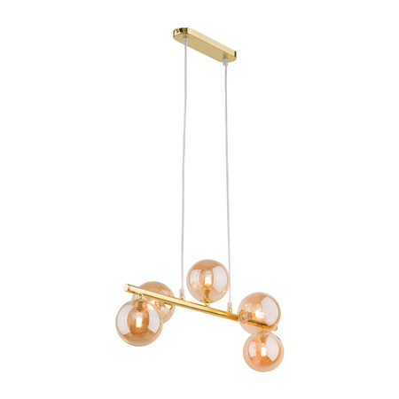 Stylowa lampa wisząca złote kulki ESTERA GOLD V | Złota 4549