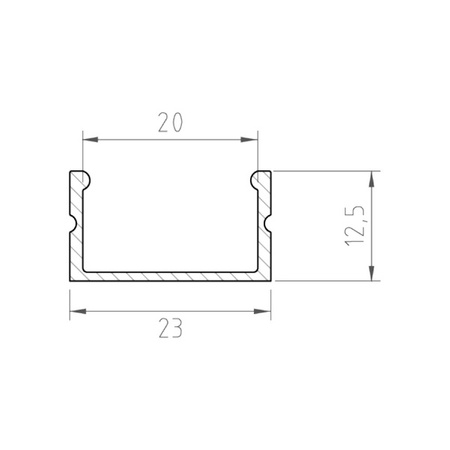 Profil LED P13-2 200cm szer. 20mm | do osłonek C15 | biały