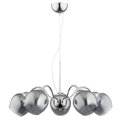 Lampa wisząca do salonu NANDU 5x E27 wys. 65cm | chrom