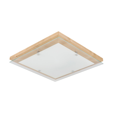 Lampa sufitowa Finn w zestawie 1xLED 2100lm 2700K 24W Drewno Brzozowe/Chromowany Metal/Biało-Przezroczyste Szkło 4024060