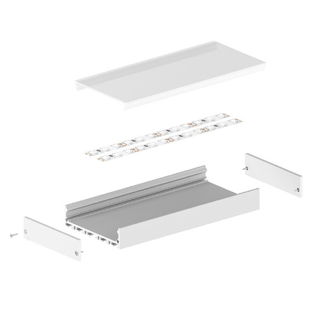 Profil LED P20-1 architekt 200cm szer. 41mm | do osłonek C6 | srebrny