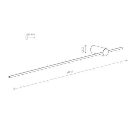 Kinkiet SABER LED L 120cm 16W barwa ciepła 3000K | czarny