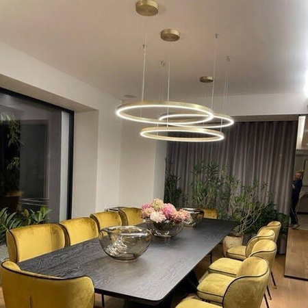 Midway lampa wisząca pierścień duża śr.80 cm 54W | złoty