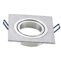 Oczko kwadrat SQUARE alu szczot GU10 / MR16