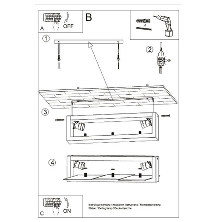 Plafon FENIKS 2 lampa sufitowa drewno Wenge 2x 15W LED, SL.0074