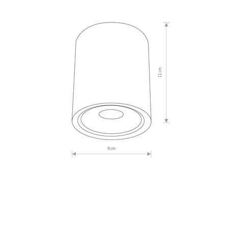 Oprawa sufitowa tuba EDESA LED M 6W czarny IP54 śr. 9cm