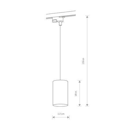 Lampa wisząca do szyny jedno fazowej PROFILE BIT BLACK 8823