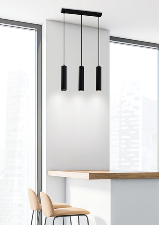 Lampa wisząca TUBO, 33-79091, czarna, 3x25W GU10