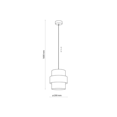 Lampa wisząca abażur z materiału do biura i domu CALISTO | czarny złoty 4377