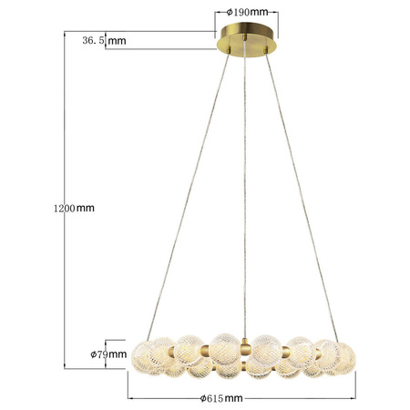 Lampa wisząca Diamond 18 18xLED CCT złota LP-2202/18P GD