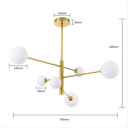 Nowoczesna lampa sufitowa wisząca DORADO 6 miedź