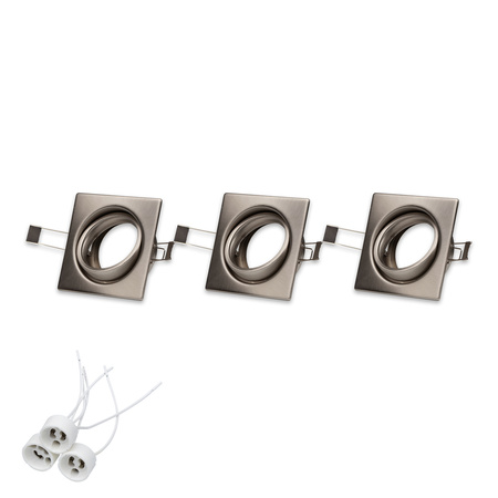 Cristaldream Zestaw Downlightów 3xGU10 Max.50W Satynowy Metal 23050327