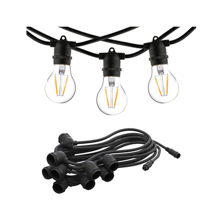 Girlanda ogrodowa FESTOON LIGHTS 6M 10xE27 | czarny 7873