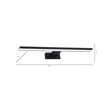 Kinkiet nad lustro do łazienki SHINE LED BLACK 13,8W 60cm | czarny