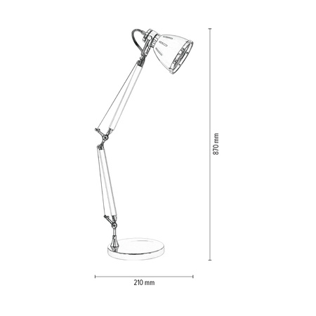 Lampa biurkowa, wysoka z regulacją, zielona JERONA 86cm 7050109