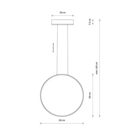 Lampa wisząca CIRCOLO LED M 60cm 21W barwa ciepła 3000K | czarny 10811