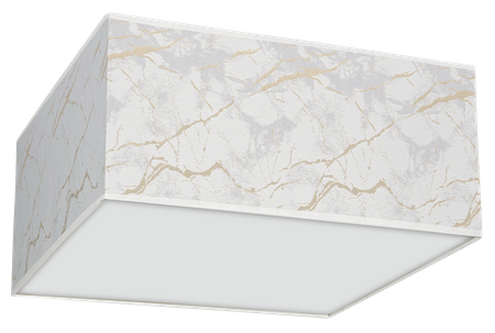 Kwadratowy plafon do salonu SENSO White/Gold 40 cm 3xE27 | biały złoty