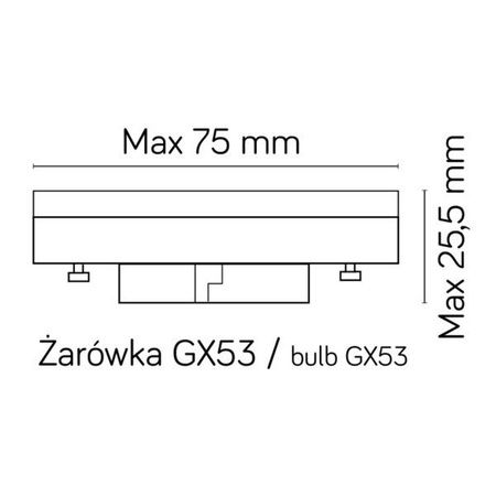 Słupek oświetleniowy zewnętrzny FAN KWADRAT 50cm GX53 | ciemny popiel