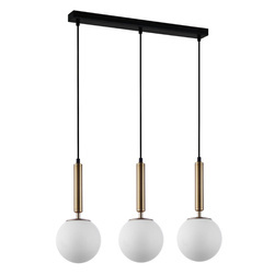 Lampa wisząca RAVENA dł. 65cm 3xE27 | biały/złoty