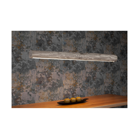 Lampa wisząca Lucas 1xLED Samsung 24V zintegrowana 3080lm 3000K 33W barwiona sosna szara/czarny metal/przezroczysty kabel PVC z dotykowym ściemniaczem 69670104
