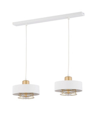 Nowoczesna lampa wisząca POKER 2 biały/złoty 32066