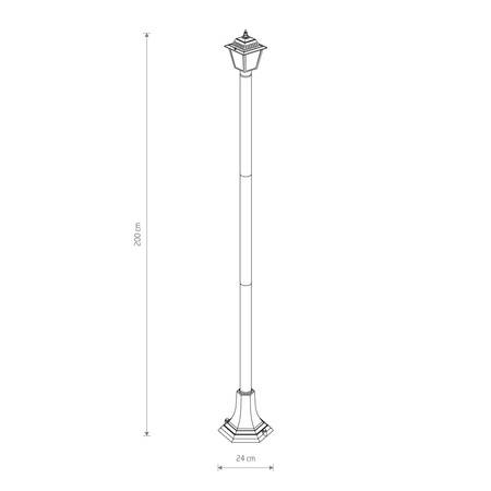 Lampa stojąca ANA 200cm E27 IP44 | czarny 10502