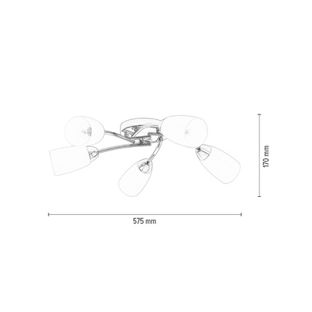 Lampa Sufitowa Terni 5xE14 Max.40W Chrom Metal/Białe Szkło 8330528