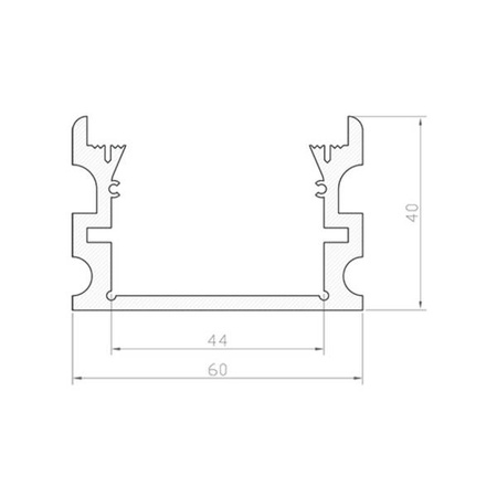 Profil LED do posadzki P24-2 IP67 100cm | do osłonek C8 | srebrny