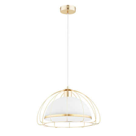 Lampa wisząca ALFA NERSY ZŁOTA & BIAŁA 1xE27 40cm | 61347