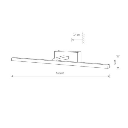 Kinkiet VAN GOGH LED M 59,5 cm 13W barwa ciepła 3000K | czarny