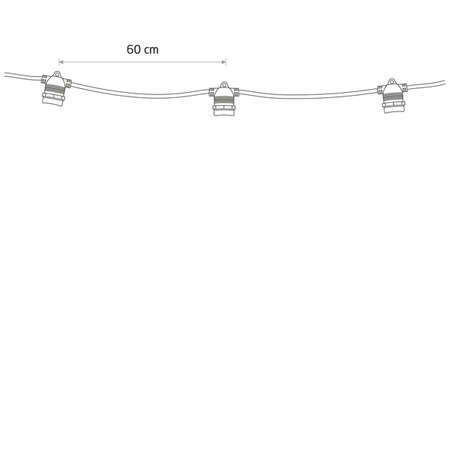 Girlanda ogrodowa FESTOON LIGHTS 9M 15xE27 | czarny 7872