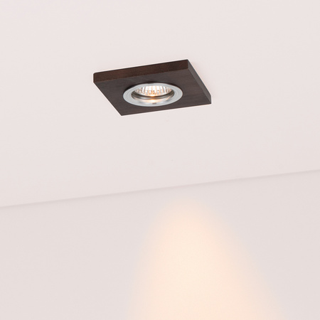 Oprawa typu Downlight kwadratowa Vitar Wood 1xGU10 Max.6W LED z drewna bukowego, orzecha