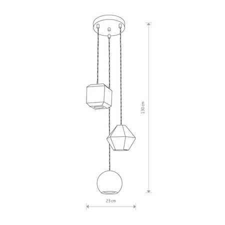 Betonowa lampa GEOMETRIC III 9695 zwis 130cm 9695